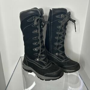 Kodiak Waterproof Thinsulate Tall Winter Boots Black Lace Up Womens 8